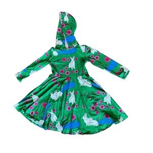 NEW with Flaw Green Bunny Kids Hooded Dress